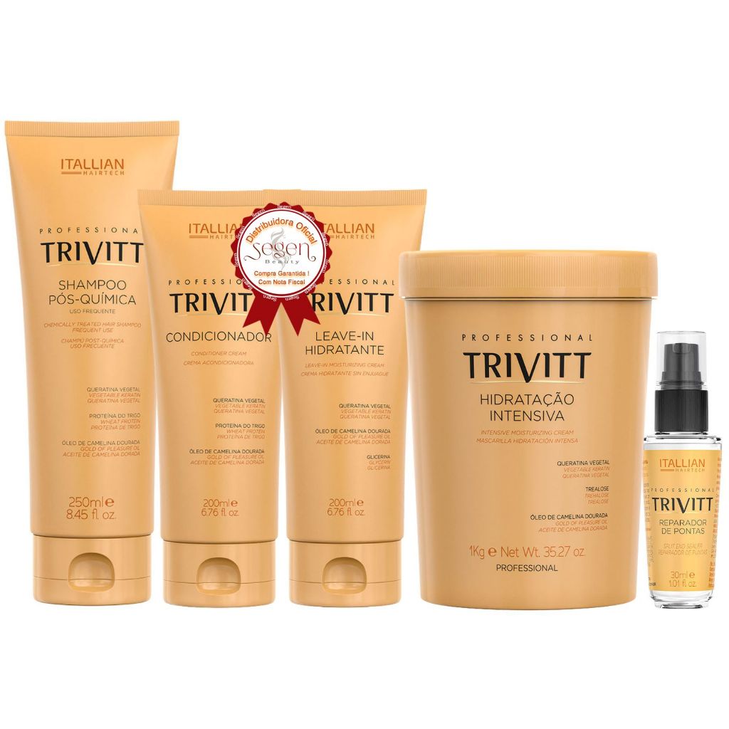 Kit Manutenção Trivitt + Máscara Hidratação + Reparador Pontas em Oferta na Shopee