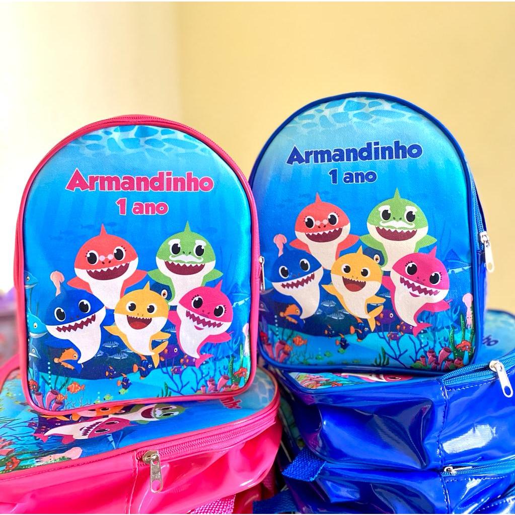 10 Mochilas Personalizadas baby shark, aniversário, bolsa personalizada lembrancinhas, bolsa personalizada aniversário