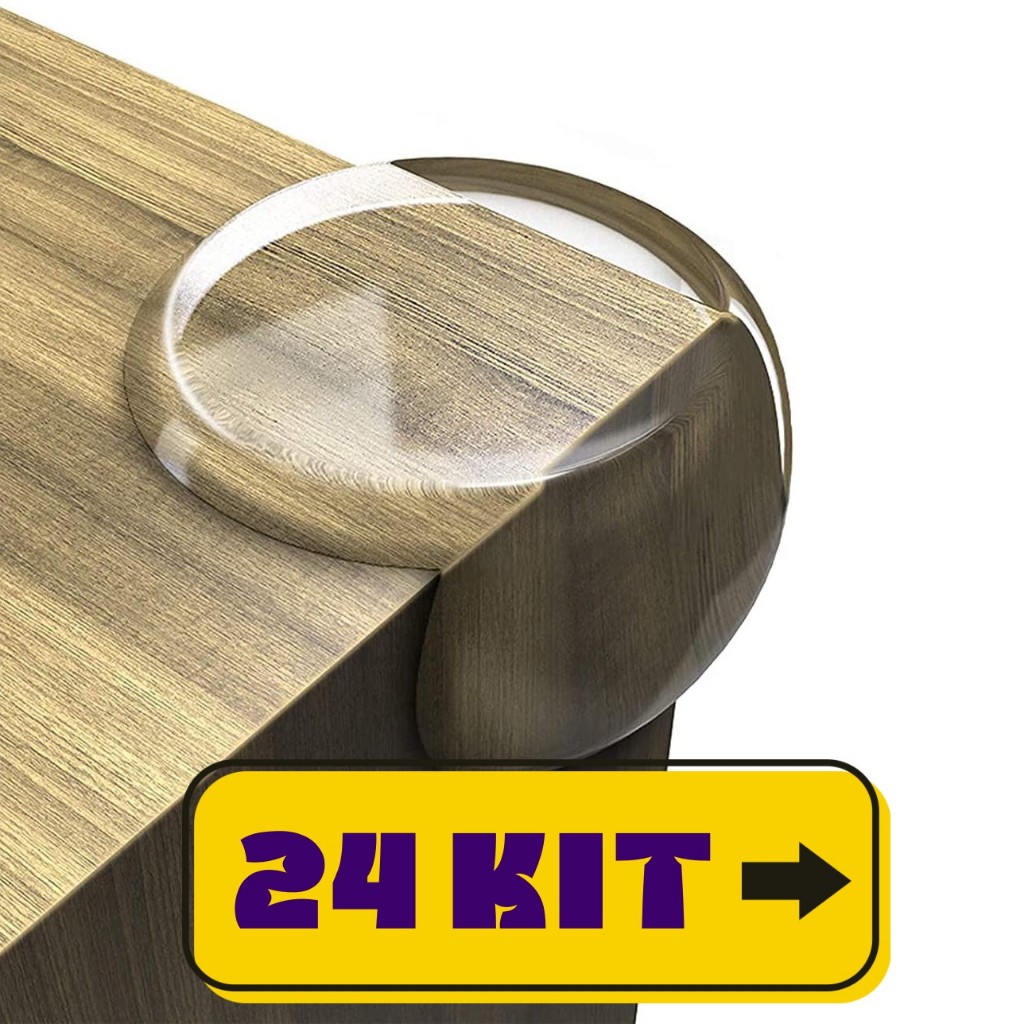 kit 24 Protetores De Quina Silicone Redondo Para Crianças E Bebes Proteção Promoção