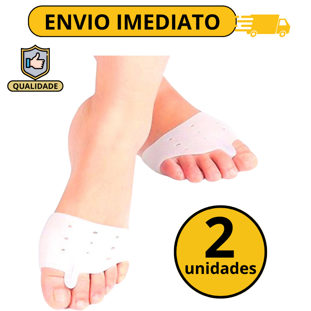 Par Corretores de Joanete Palmilha Gel Protetor de Pé Anti Bolha e Fascite Plantar Com Separador De Dedo Máx Confort Top