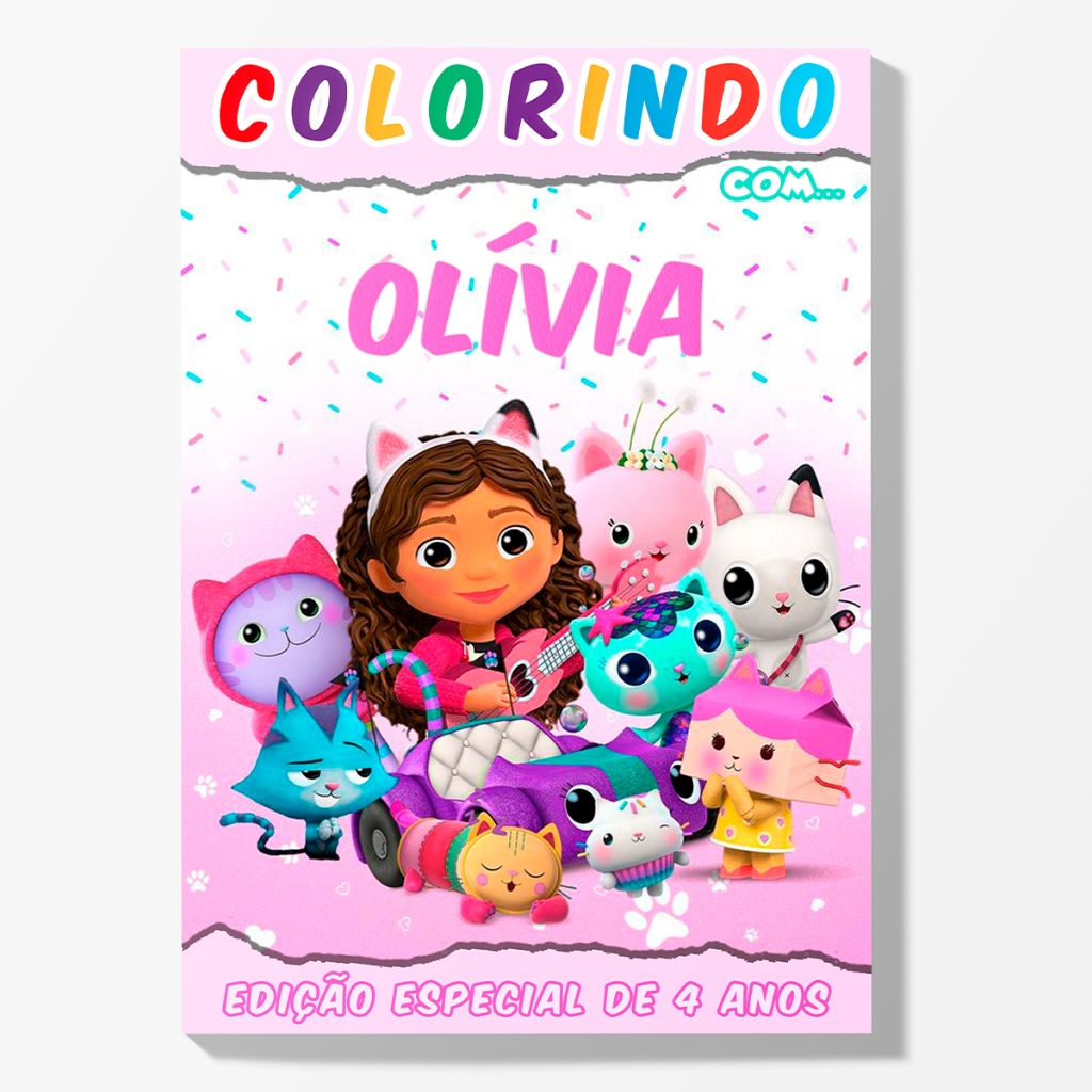 Livro de Colorir Personalizado Casa Mágica da Gabby - Lembrancinha De Aniversário Livro de colorir [Fazemos Qualquer Tema]