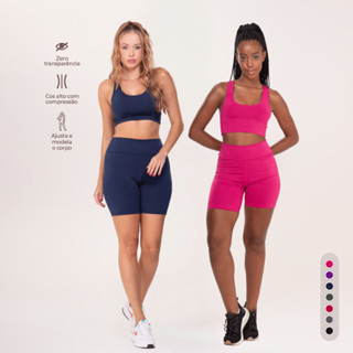 Kit 4 Shorts Feminino Suplex - Zero Transparência, Tecido Grosso, Costura Reforçada, Cores Vivas- Conforto e Estilo para o Fitness!