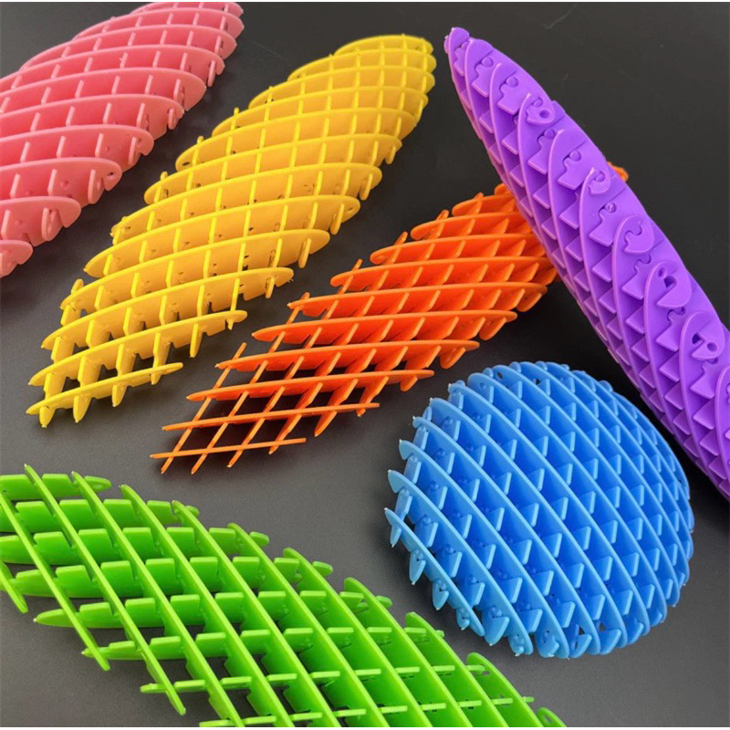 Brinquedos Elásticos De Descompressão Com Rede Elástica-Brinquedo De Defomação Minhoca-Presente Engraçado Espremer em Oferta na Shopee
