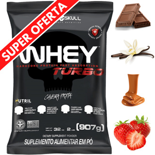 Whey Protein Concentrado TURBO p/ Ganho de Massa Muscular - Black Skull 907G - Refil em Oferta na Shopee