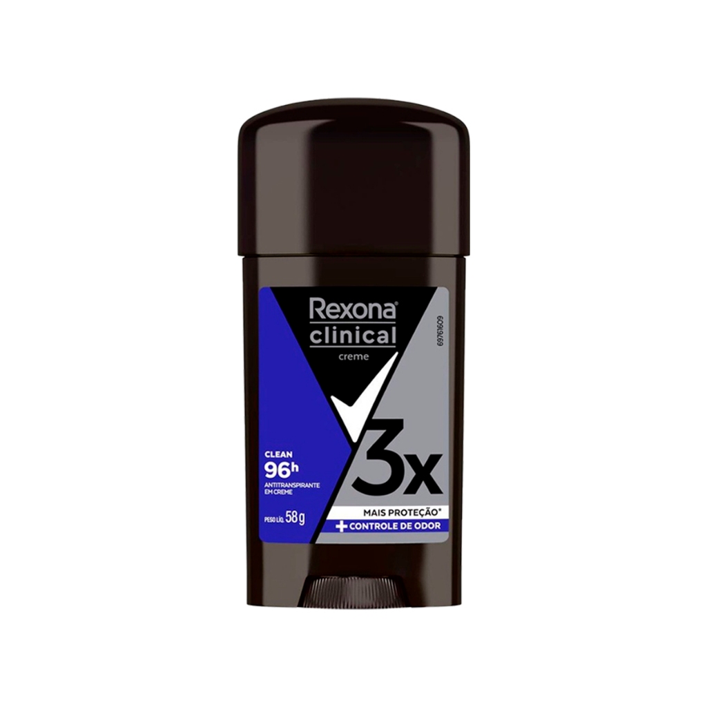 Desodorante Rexona Clinical Clean Masculino 58g em Oferta na Shopee