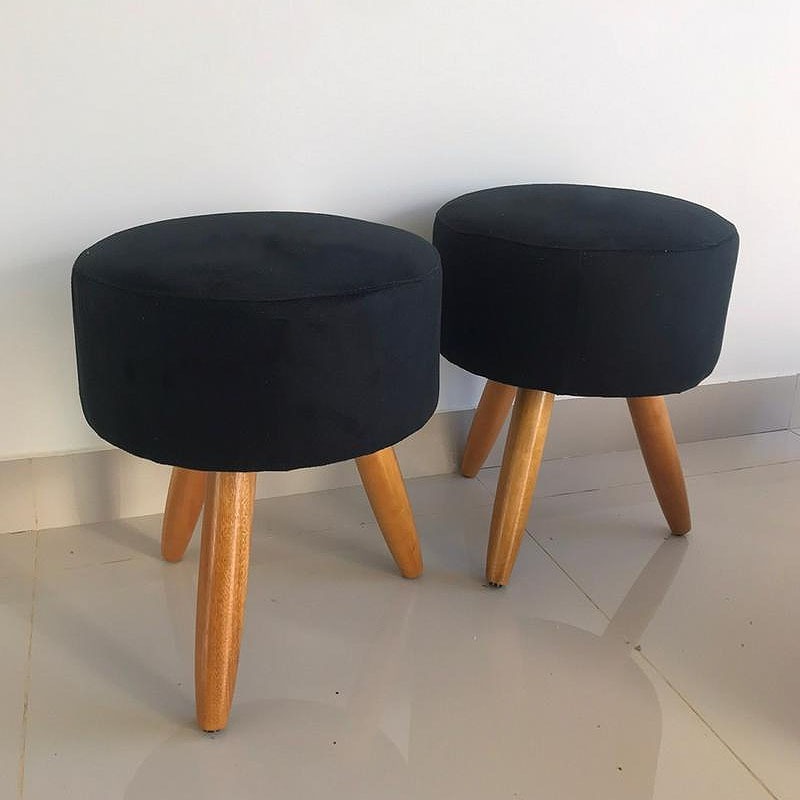 Puf, Puff Para Sala Pé Palito Castanho Várias Cores