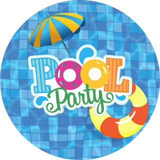 Painel Redondo de Pool Party Festa na Piscina em 3D de Tecido Sublimado com elástico, Decoração de Aniversário 1,50x1,50 em Oferta na Shopee