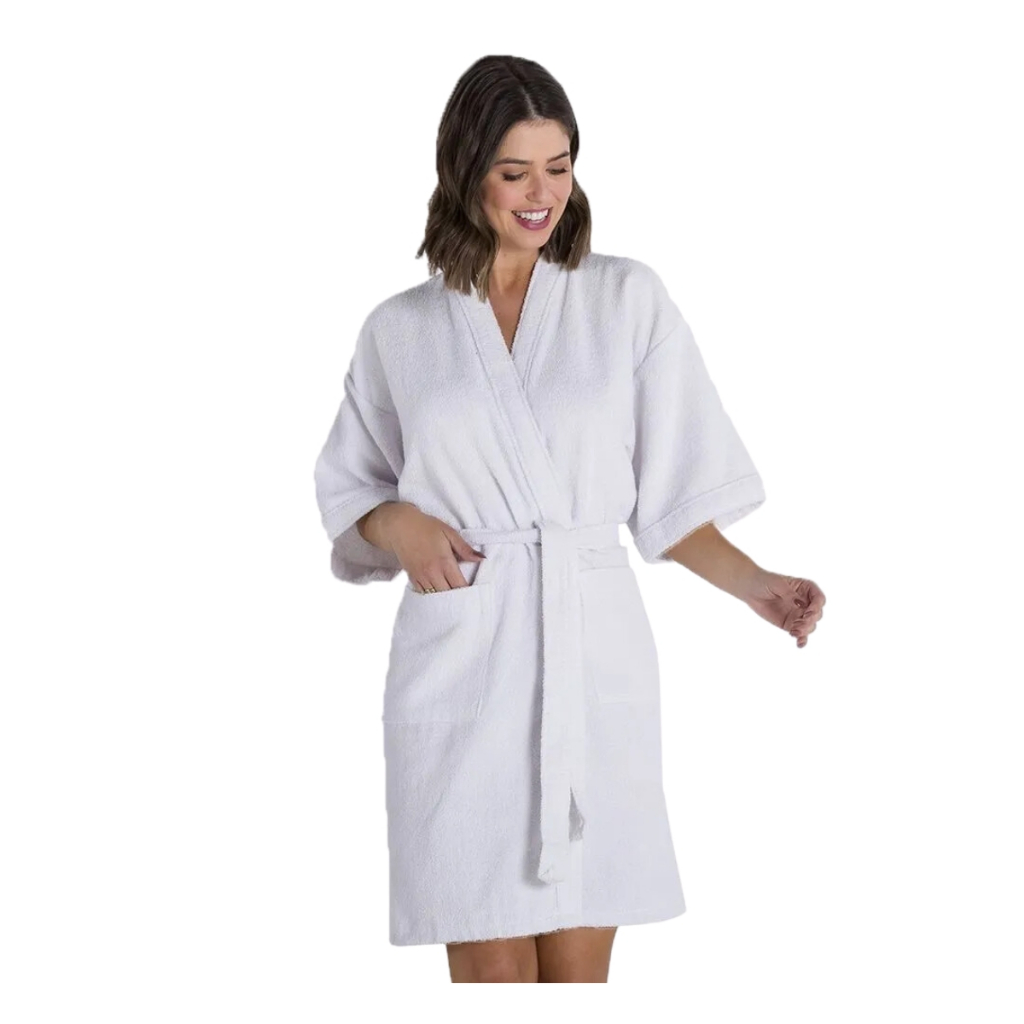 Roupão de Banho Adulto Atoalhado 100% Algodão Spa Hotel