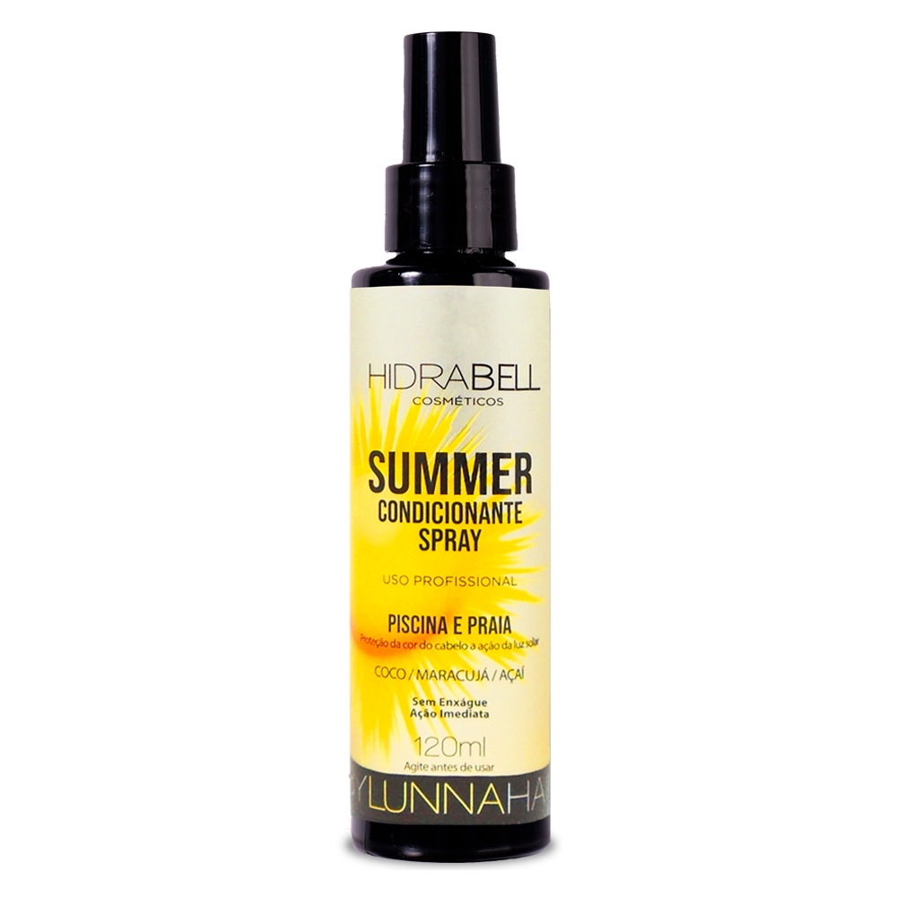Spray Summer Protetor Solar Capilar Fluido Pré e Pós-Sol Praia e Piscina Antifrizz 120ml Hidrabell