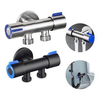 Registro Duas Saídas De Água Duplo De Aço Inox Válvula P/ Vaso Sanitário Ducha Higienica