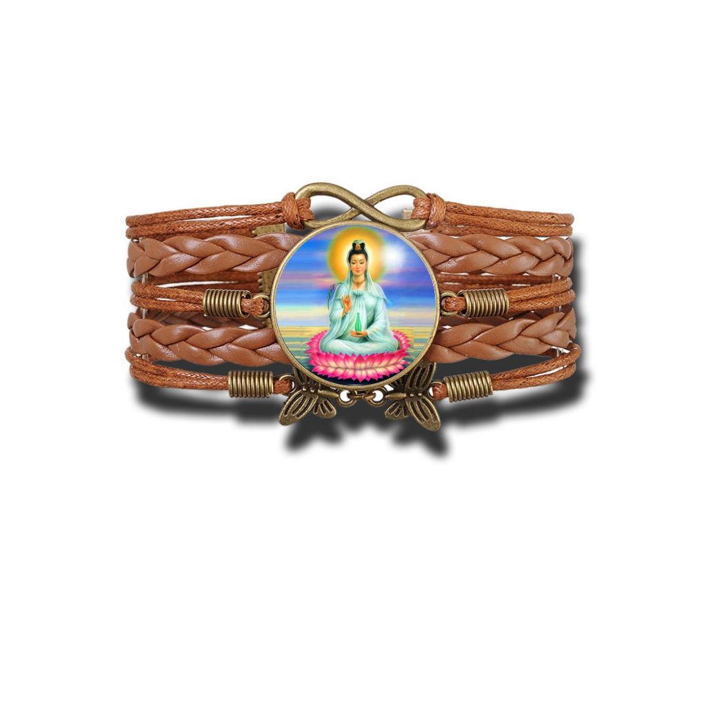 Pulseira Feminina Mestre Kuan Yin Quan Yin Grande Fraternidade Branca “Deusa da Misericórdia” Ajustável Bodisatva