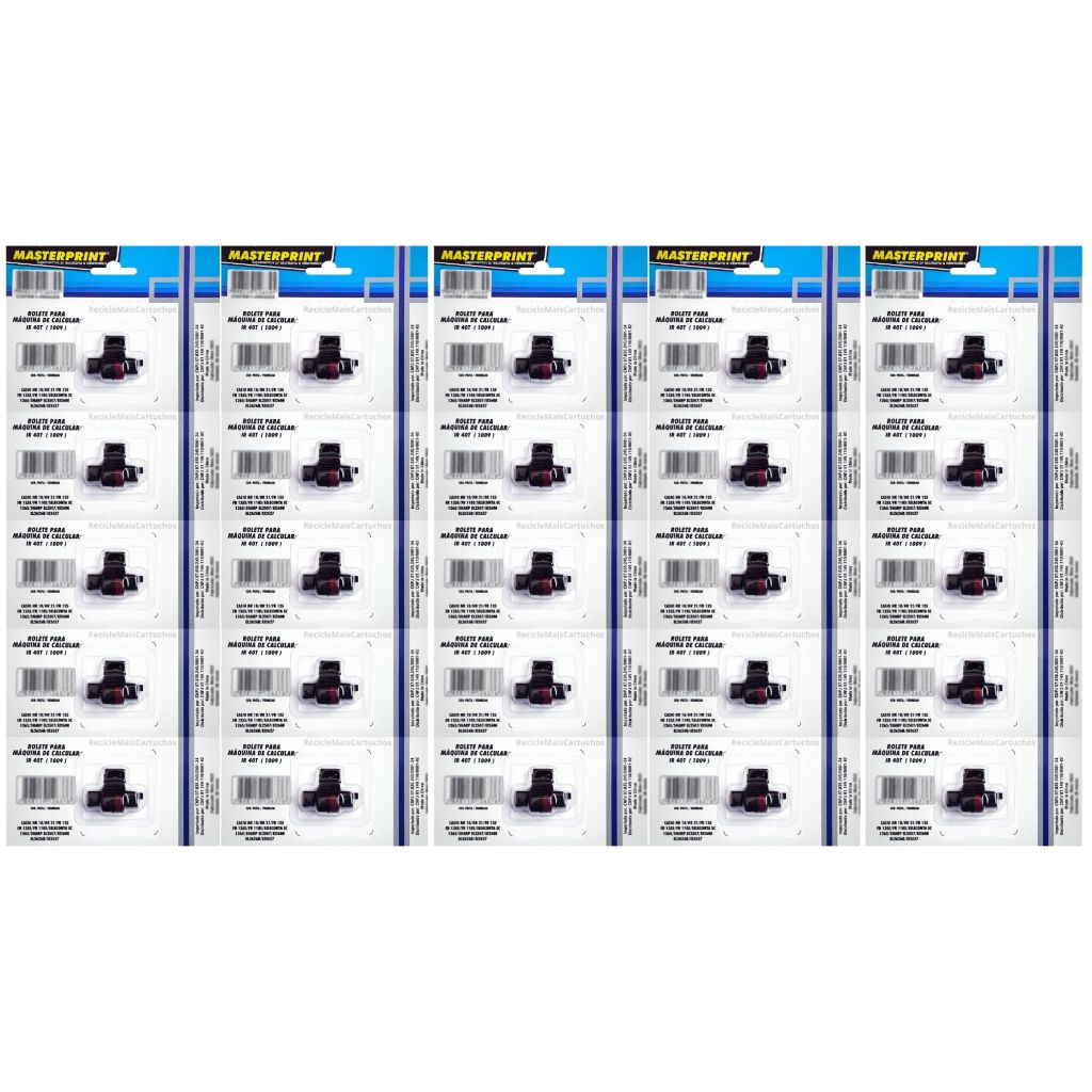 25 Roletes Ir40t Para Máquina De Calcular Sharp El2507 Bicolor