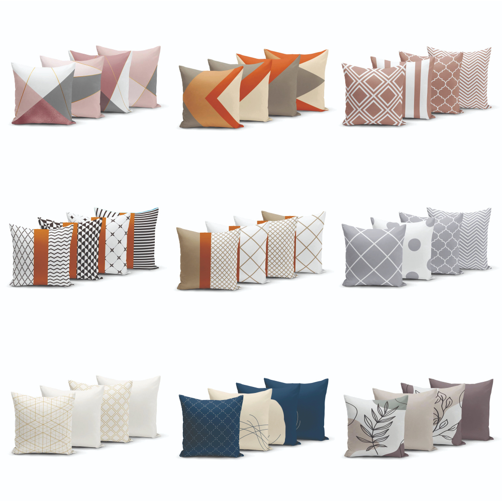 Kit 4 Capas de Almofadas Yuzo 45x45cm Geométrica Colorida em Oferta na Shopee
