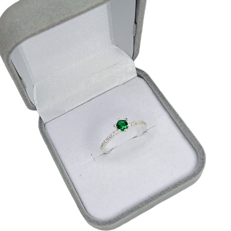 SOLITÁRIO PEDRA VERDE - ANEL PEDRAS VERDE ZIRCÔNIA em Oferta na Shopee