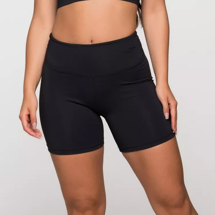 Short Fitness Feminino Bermuda Academia Poliamida Básico Liso Lot Fitness