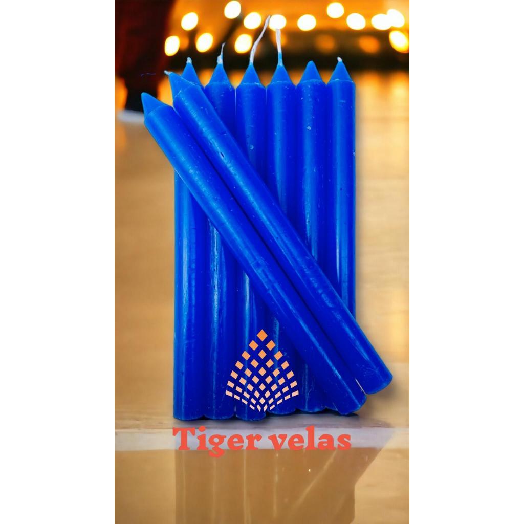 Vela Palito (Maço 8 unid.) - Azul Escura - 18cm em Oferta na Shopee