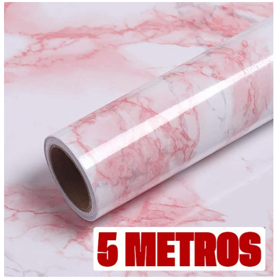 Papel de Parede PREMIUM Mármore Rose  5m x 45cm Autoadesivo Decorativo