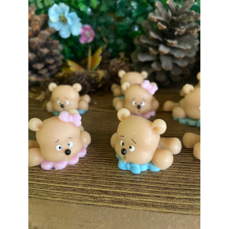 10 apliques/lembrancinhas ursinho chá de revelação em biscuit MENINO/MENINA