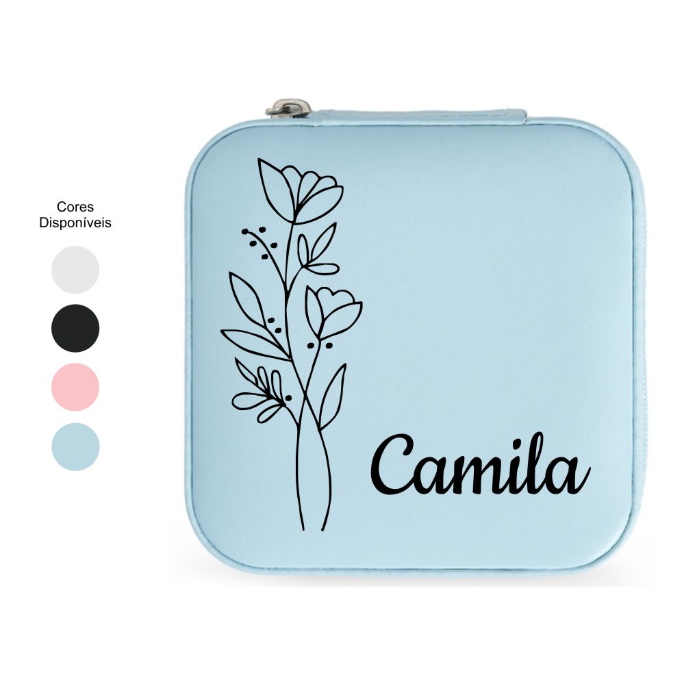 Porta Joias com SEU NOME Bolsa Para Viagem Portátil | Organizador Multifuncional para Bijuterias