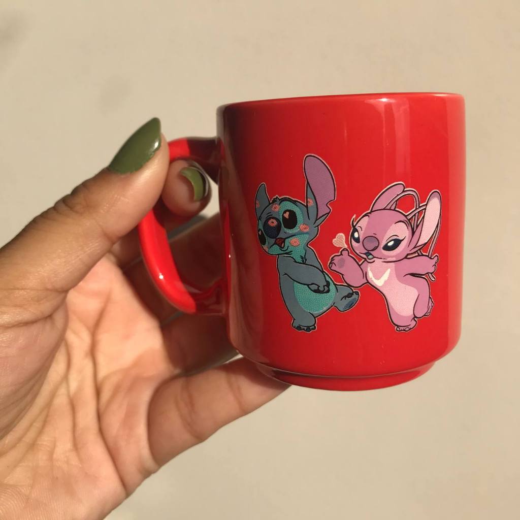 Caneca Mini Tina Stitch e Angel Love 100ml