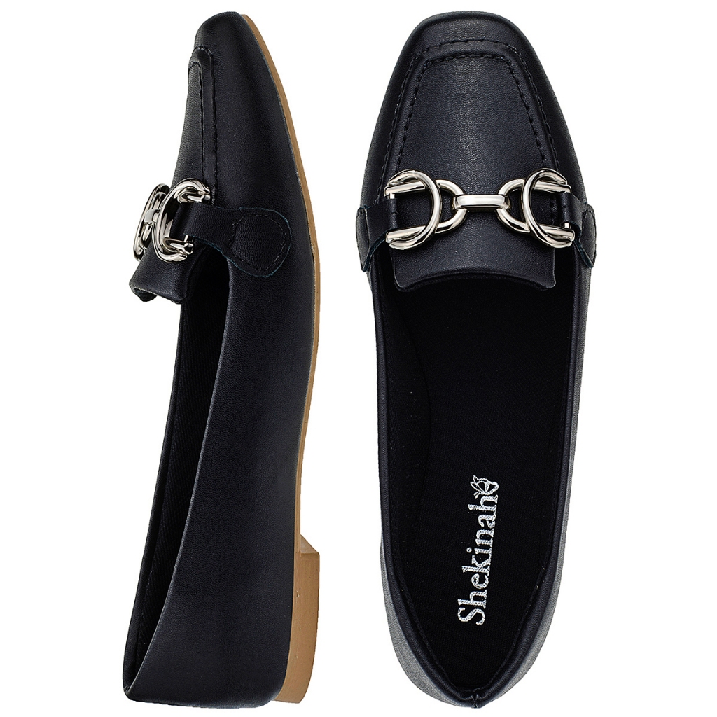 Sapato Mocassim Feminino Sola Plana Rasteira Confortável Enfeite Bridão Moderno Promoção F...