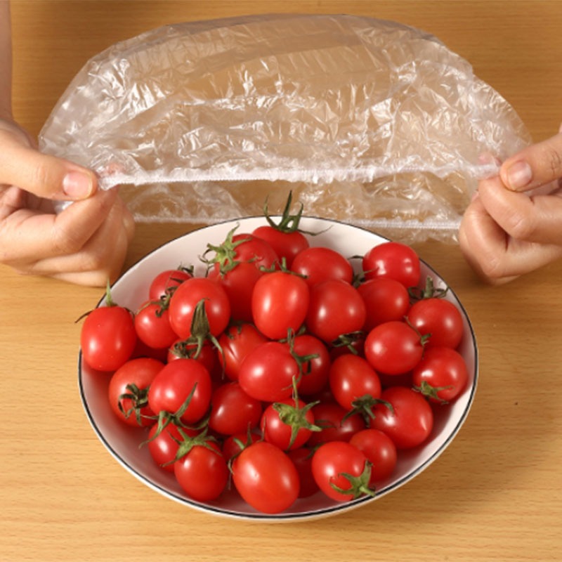 Kit 100 Peças Capa Transparente Filme Plástico Descartável PE Alimentos Para Cozinha  ref: YM