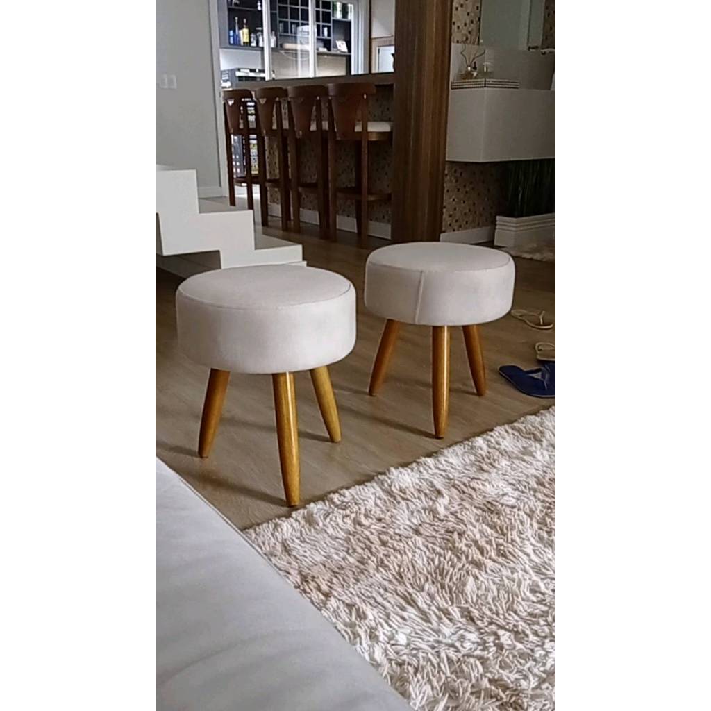 Puf, Puff Para Sala Pé Palito Suede Cores · foto 2