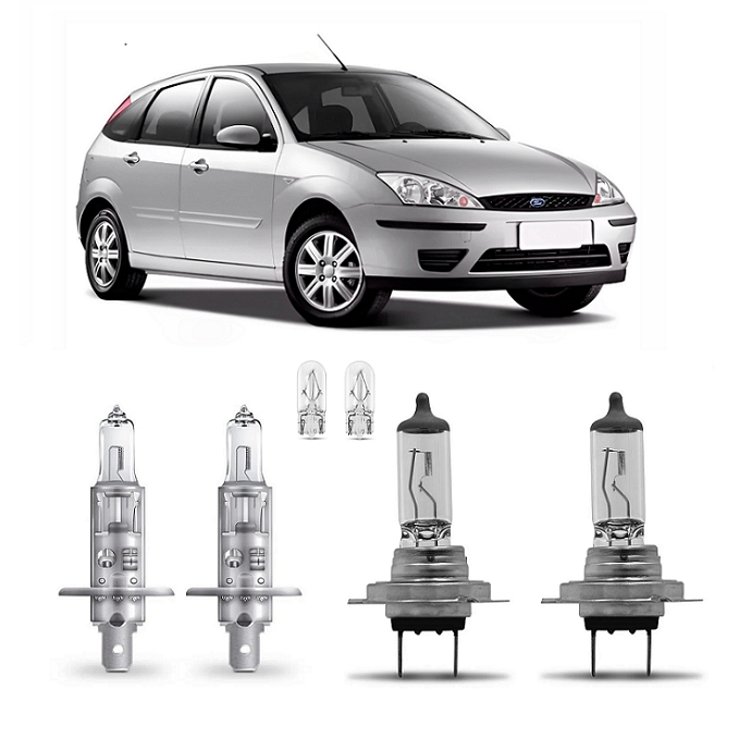 Kit 4 Lampada Farol Focus 2004 2005 2006 2007 2008 H1 H7