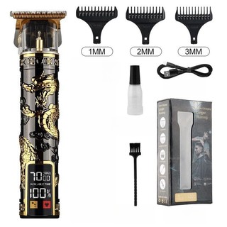 Máquina De Cortar Cabelo Barba Profissional Com Led Barbeador E Cortador Digital C/ Display Lançamento-K5