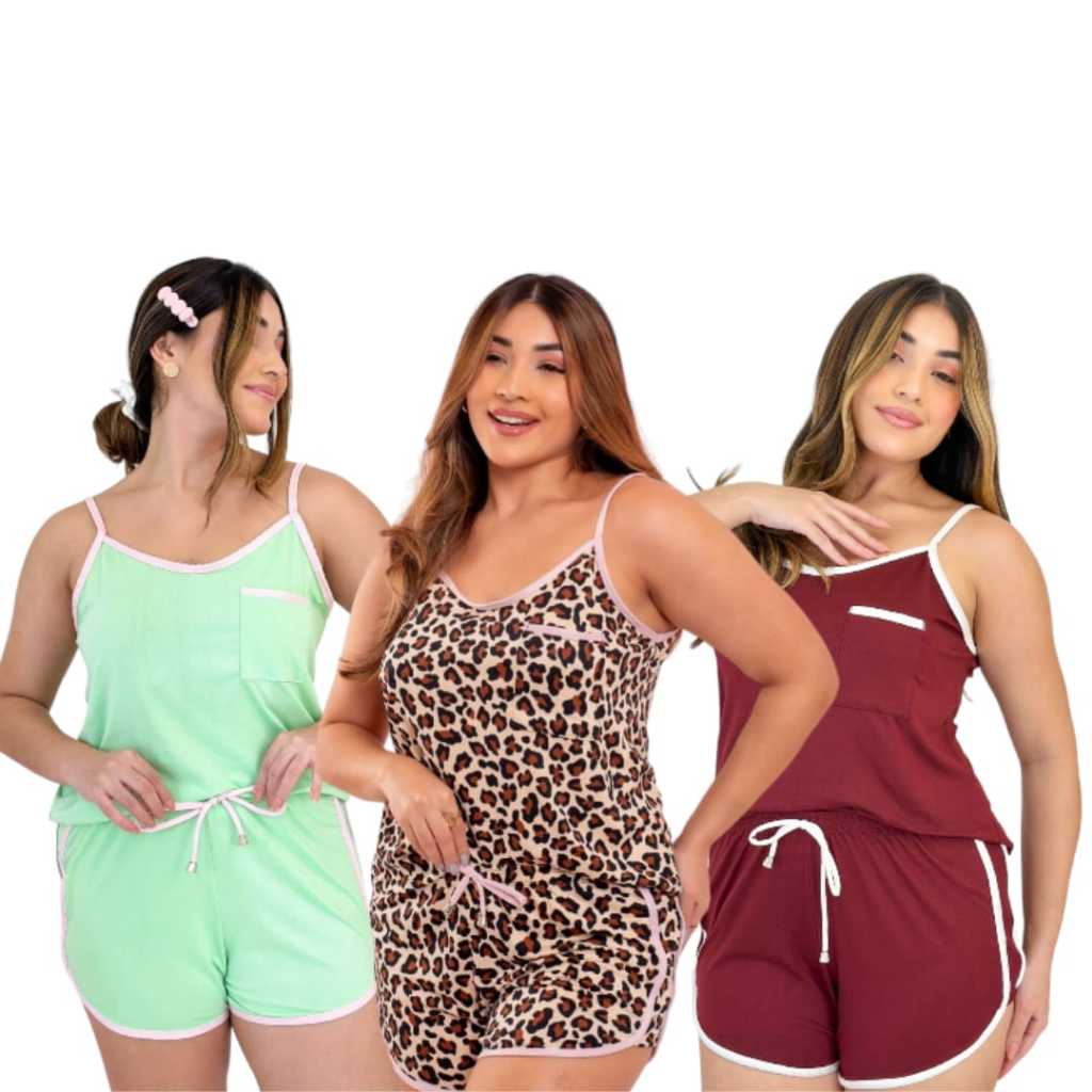 Pijama de Alça / Baby Doll Suede Premium/ Pijama Feminino