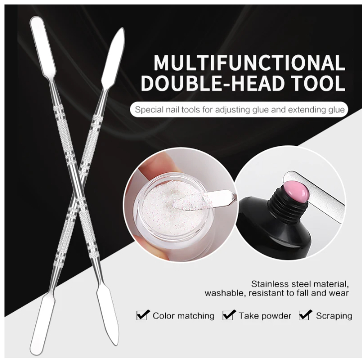 Espatula Aco Inox Unhas Gel Polygel Maquiagem Escova Multiuso em Oferta na Shopee