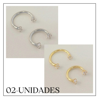 Kit 2 Piercing de Aço prego zircão /lábio /sobrancelha /ferradura em Oferta na Shopee