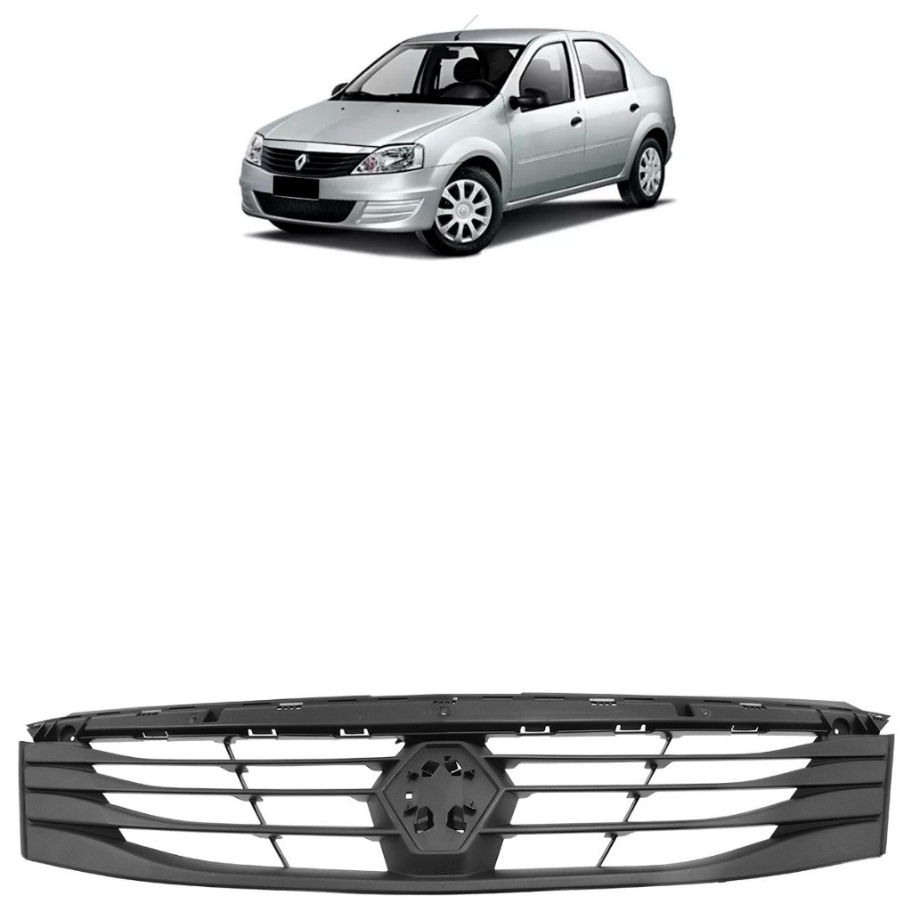 Grade Central Logan 2010 2011 2012 2013 Preto Texturizado em Oferta na Shopee