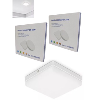 Kit 2 Plafon Led Borda Infinita 38W Sobrepor Quadrado Bivolt BRANCO FRIO 6500k OU NEUTRO 4000k 22CM em Oferta na Shopee