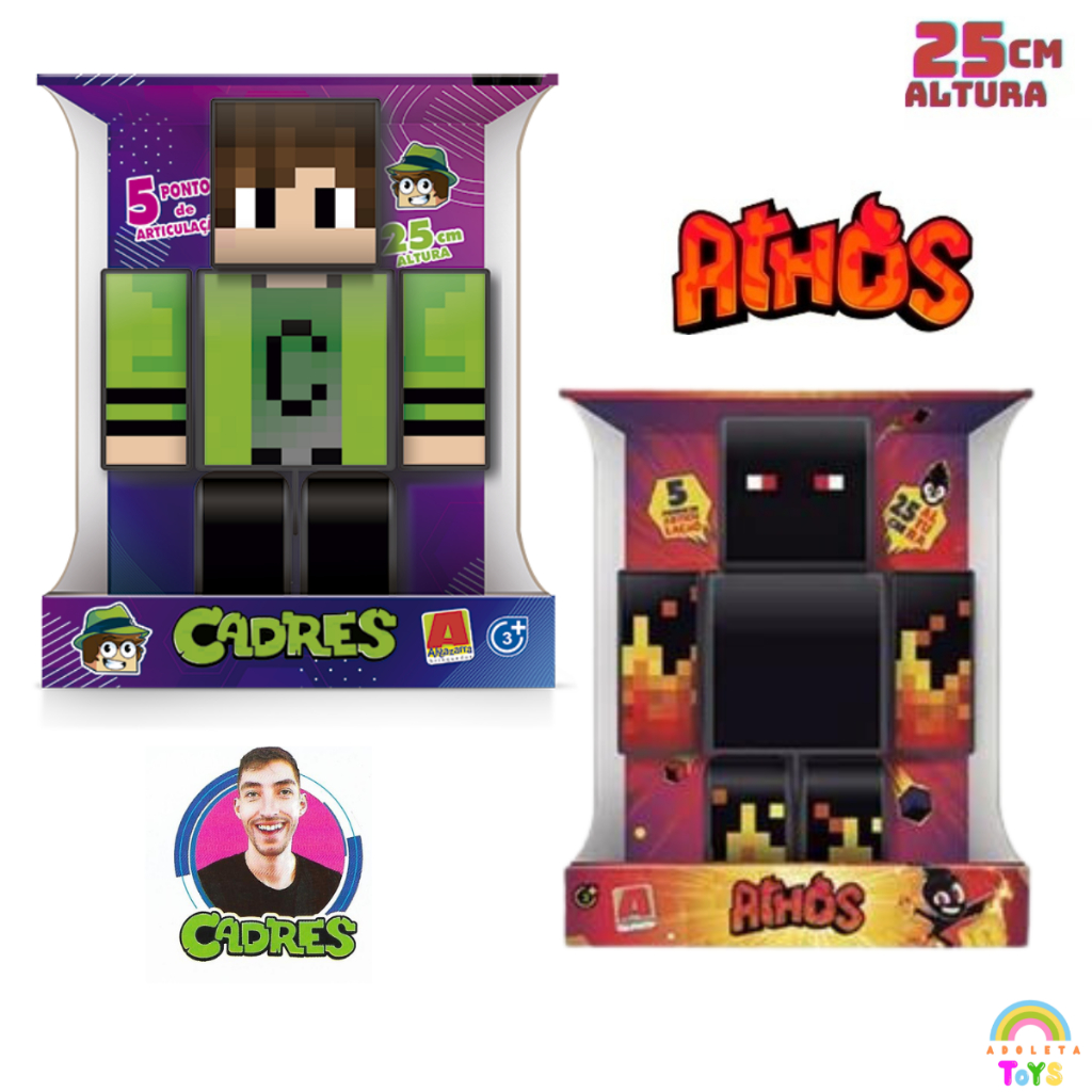Kit Boneco Athos + Cadres 25 cm Minecraft Original
