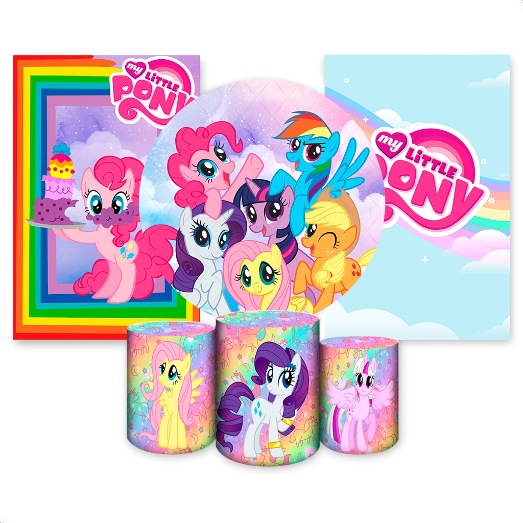 Capas Painéis de Festa Sublimados Vários Modelos Tema MLP em Oferta na Shopee