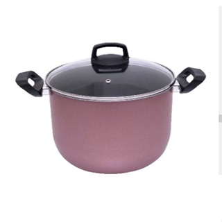 Caldeirão antiaderente Starflon com tampa de vidro Rosê Docesar em Oferta na Shopee