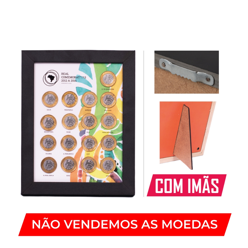 Quadro De Moedas Real Comemorativas Das Olímpiadas Rio 2016