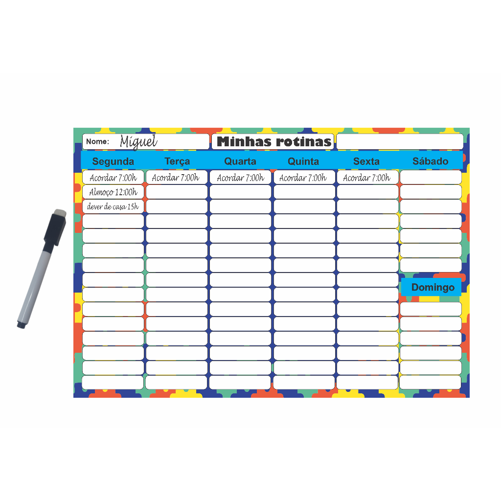 Quadro Magnético De Rotina Infantil Para Incentivo Autista Autismo em Oferta na Shopee