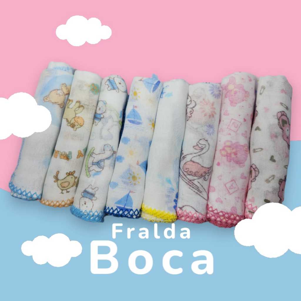 12 Unidades Pano de Boca Bebê Fralda de Boca Babete 100% algodão 30cm X 30cm em Oferta na Shopee