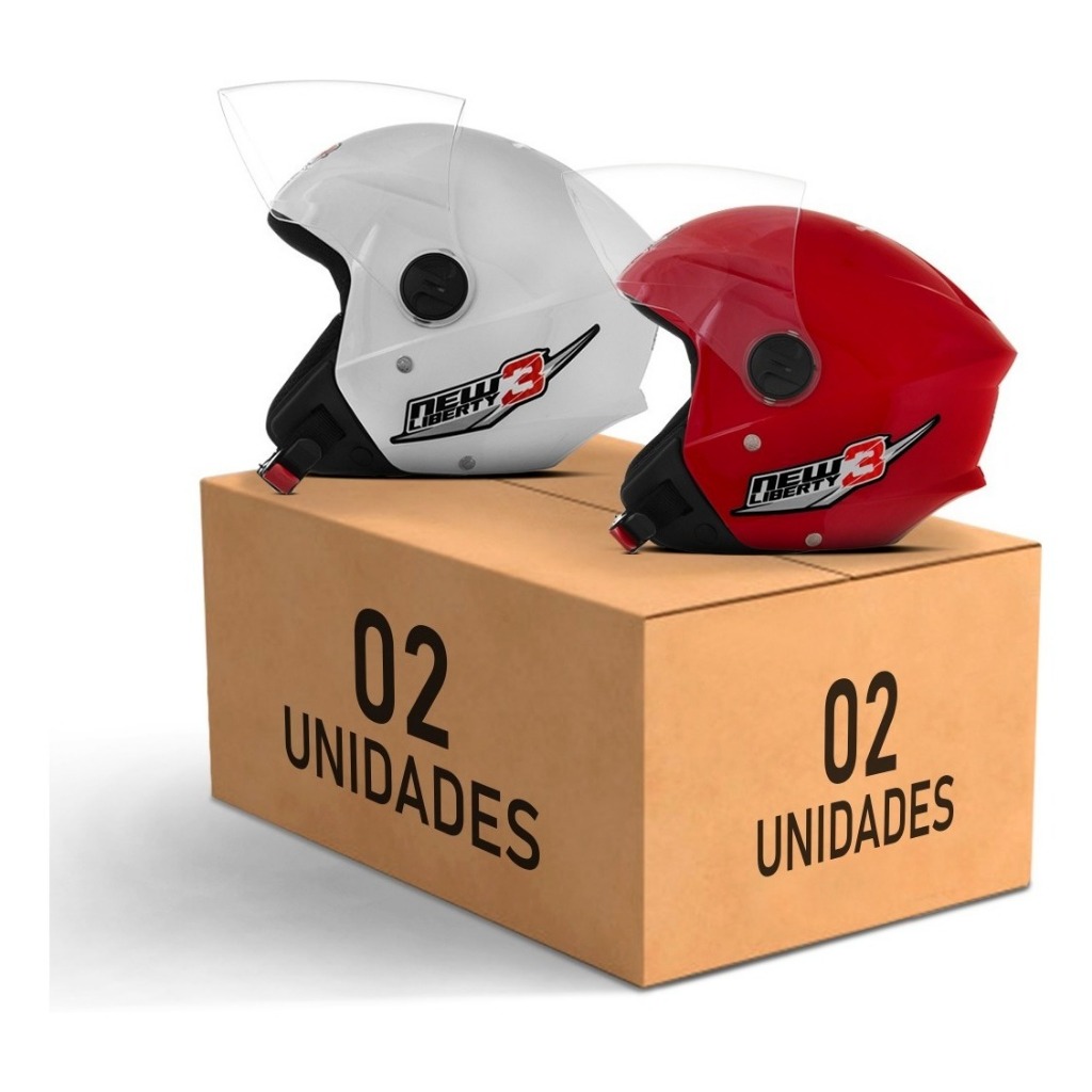 Kit 2 Capacetes Moto Aberto Feminino Masculino Pro Tork New Three Combo Casal Homem Mulher Motoboy — imagem 2 de 2