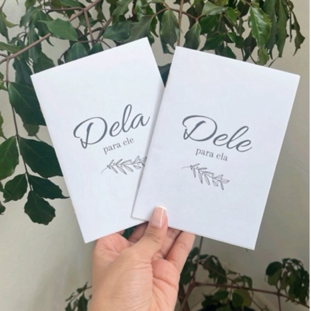 Par de cadernos de votos de casamento minimalista - 2 votos em Oferta na Shopee