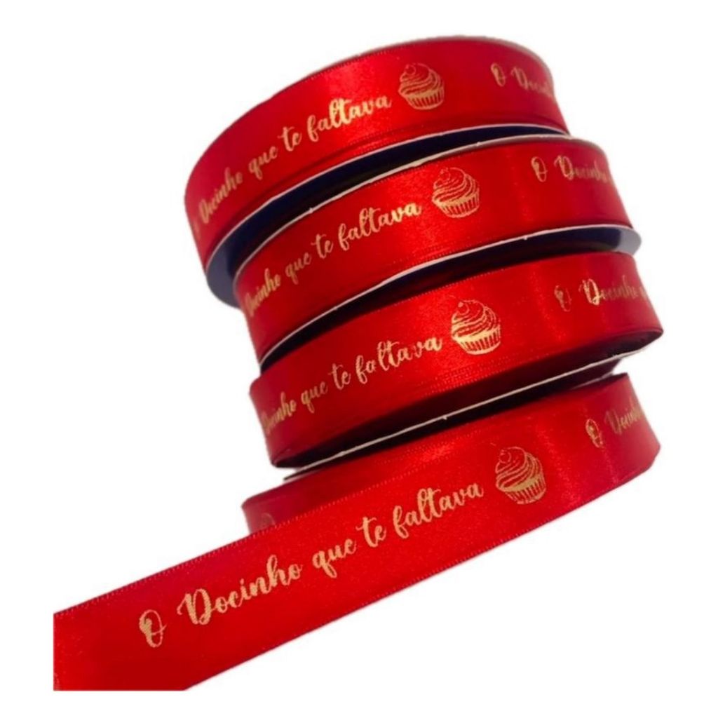 Fita de cetim 22mm(150metros) personalizada com seu logo  loja