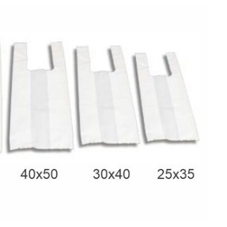 100 unid. Sacola Plástica Branca (25x35cm / 30x40cm / 38x48 cm) em Oferta na Shopee