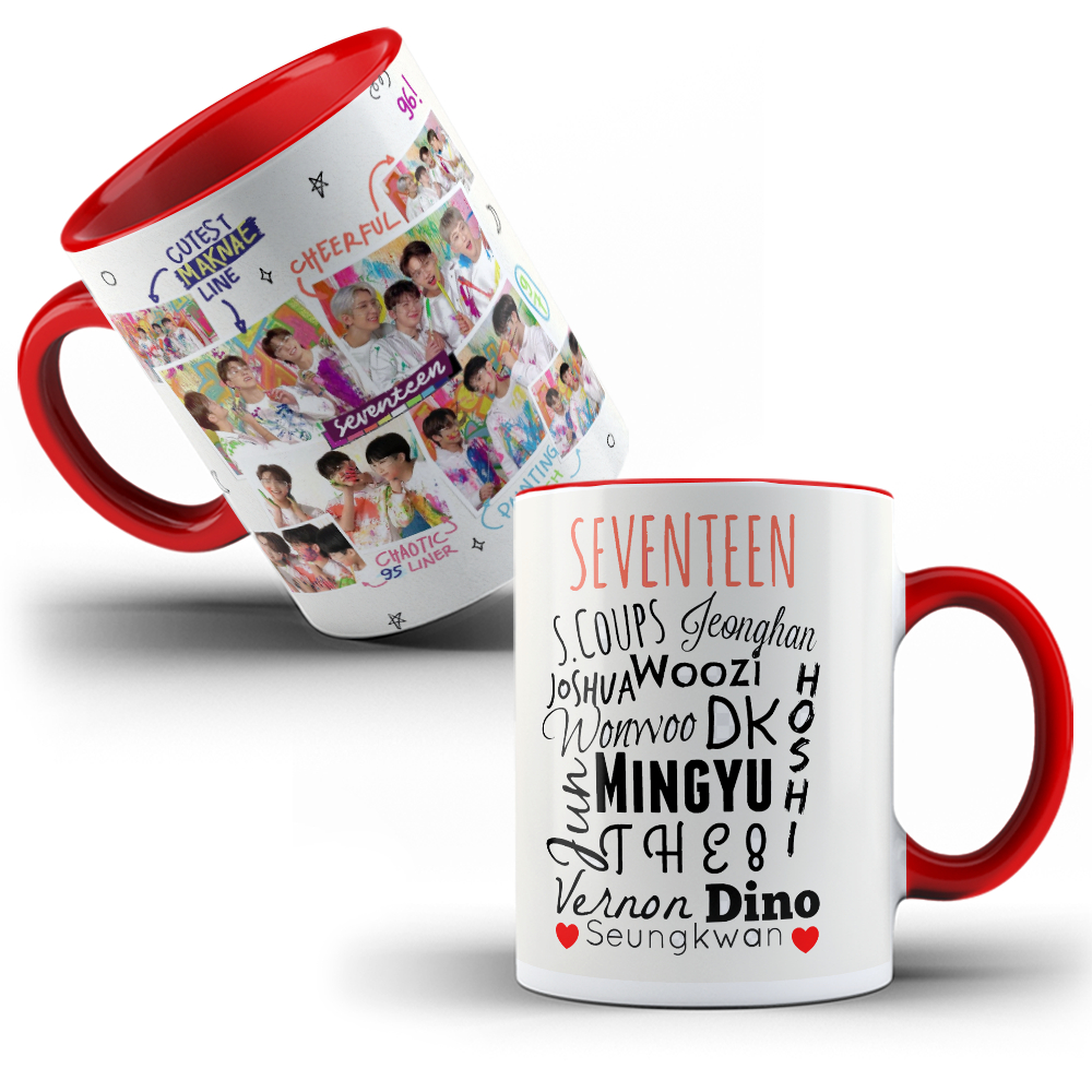 Caneca Personalizada Grupo KPOP Seventeen em Oferta na Shopee