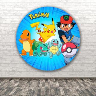 Capa Para Painel Redondo Tematico Pokemon Chrizard Pikachu Menino Menina Festa Aniversario Criança em Oferta na Shopee