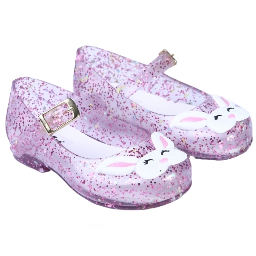Sapatilha menina coelho glitter calçados infantil sandália bailarina juju shoes