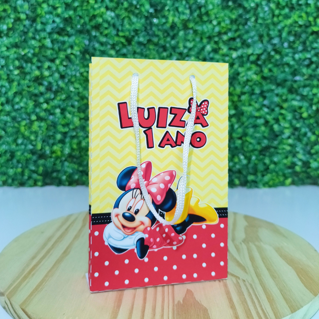 PEGUE E MONTE - Sacolinha P Minnie Vermelha Personalizados Lembrancinha Para Aniversário