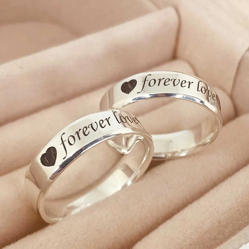 Par de Alianças de Compromisso PRATA + GRAVAÇÃO