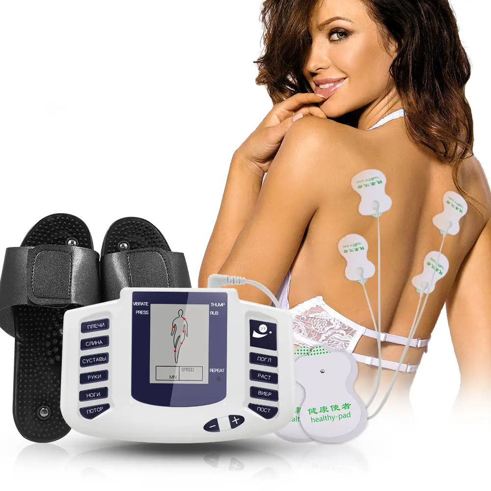 Aparelho Fisioterapia Massageador Tens Fes Com Chinelo e Eletrodos